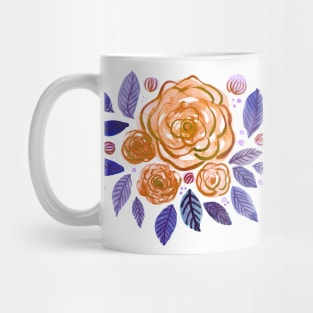 Spring roses bouquet - orange and purple Mug